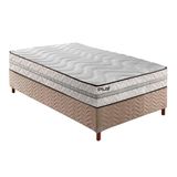 Cama Box Solteiro Colchao Espuma Paropas D33 Pasquale Plus Base Crc Rustico Clean 88x188