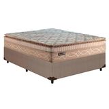 Cama Box Casal Colchao Molas Paropas Masterpocket Ensacadas Eco Bamboo Base Crc Linhao Bege 138x188