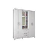 Guarda Roupa 5 Portas E 3 Gavetas C Pes Havana Star 5 3 Branco Santos Andira