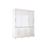 Guarda Roupa Casal 3 Portas De Correr E 9 Gavetas C Pes Click 3 9 Branco Santos Andira