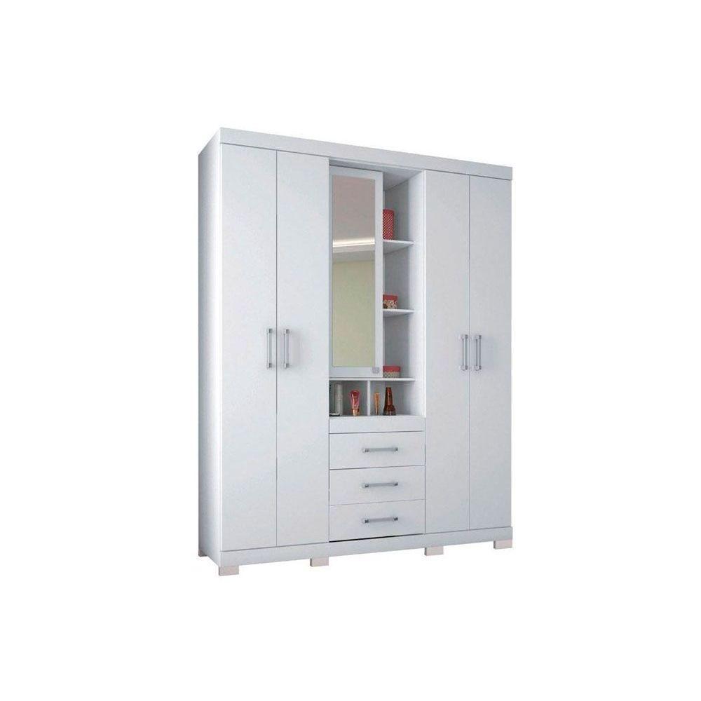 Guarda Roupa 5 Portas E 3 Gavetas C Espelho E Pes Havana Star 5 3 Branco Santos Andira