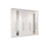 Guarda Roupa 8 Portas E 4 Gavetas C Espelho Master Vip 8 4 Branco Santos Andira