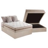 Cama Box Bau Casal Colchao Molas Masterpocket Ensacadas Anjos Classis Base Crc Suede Clean 138x188