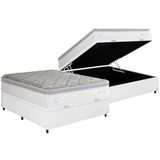 Cama Box Bau Casal Colchao Molas Herval Masterpocket Ensacadas C1599 Base Crc Courano White 138x188