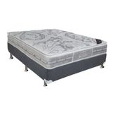 Cama Box Casal Colchao Molas Pocket Ensacadas Castor Super Luxo Latex Slx Base Crc Suede Cinza 138x188