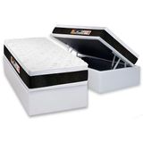 Cama Box Bau Solteiro Colchao Espuma Castor D45 Black E White Air Euro Pillow Base Crc Courano White 88x188