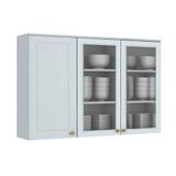 Armario Aereo Cozinha Modulado Americana 3 Portas De Vidro 2 C Vidro Branco Henn