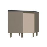 Gabinete De Cozinha Modulado Balcao Canto Obliquo Connect 1 Porta C Tampo Duna Cristal Henn