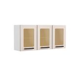 Armario Aereo Cozinha Modulado Origens 7009 3 Portas C Vidro Branco Areia Bertolini
