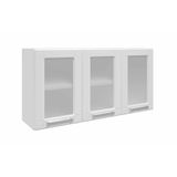 Armario Aereo Cozinha Modulado Multipla 6010 3 Portas C Vidro Branco Bertolini