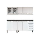 Cozinha Modulada Completa Evidence 4 Pecas 2 Armarios 2 Balcoes C4p51 Branco Bertolini