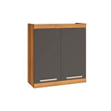Armario Aereo Cozinha Modulado Burguesa C 2 Portas Freijo Grafite Nesher