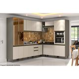 Cozinha Modulada Completa Connect 11 Pecas 4 Armarios 4 Balcoes 1 Paneleiro 2 Complementos C11p03 Duna Cristal Henn