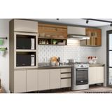 Cozinha Modulada Completa Connect 8 Pecas 3 Armarios 2 Balcoes 1 Paneleiro 2 Complementos C8p13 Duna Cristal Henn