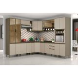 Cozinha Modulada Completa Connect 14 Pecas 4 Armarios 4 Balcoes 2 Paneleiros 4 Complementos C14p05 Duna Cristal Henn