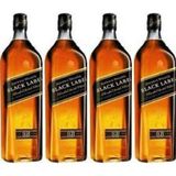 Combo 4 X Whisky Johnnie Walker Black Label 1000ml