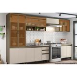 Cozinha Modulada Completa Connect 8 Pecas 2 Armarios 2 Balcoes 2 Paneleiros 2 Complementos C8p08 Duna Cristal Henn