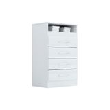 Comoda Casal Jessica C 1 Nicho E 4 Gavetas Branco Acp