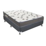 Cama Box Casal Colchao Espuma Ortobom D33 Light Base Crc Camurca Gray 138x188