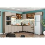 Cozinha Modulada Completa Connect 14 Pecas 5 Armarios 4 Balcoes 1 Paneleiro 4 Complementos C14p04 Duna Cristal Henn