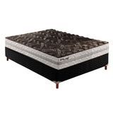 Cama Box Casal Colchao Espuma Paropas D33 Pasquale Plus Base Crc Suede Black 138x188