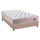 Cama Box Casal Colchao Molas Masterpocket Ensacadas Sealy Miami Base Crc Suede Bege 138x188