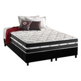 Cama Box Queen Colchao Molas Masterpocket Ensacadas Anjos Classic Base Crc Suede Black 158x198