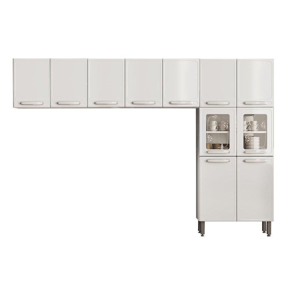 Cozinha Modulada Bertolini Evidence 3 Pecas 2 Armarios 1 Paneleiro Cpt63 Branco