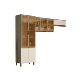 Cozinha Modulada Henn Connect 3 Pecas 2 Armarios 1 Cristaleira Cpt17 Duna Cristal