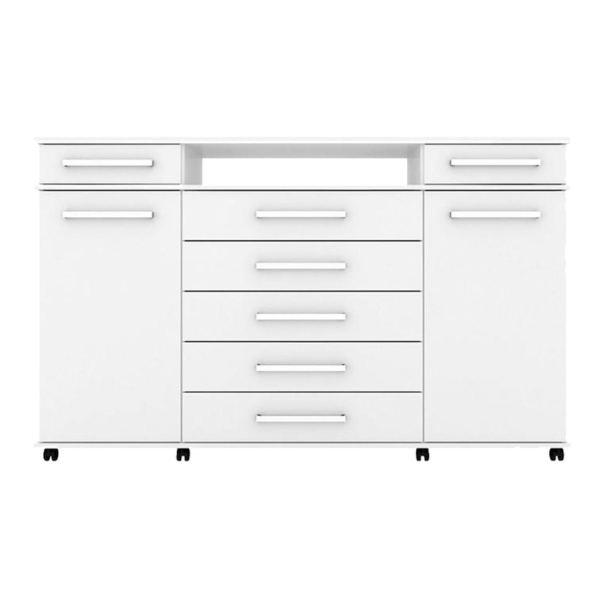 Comoda Casal London C 2 Portas E 7 Gavetas Branco Demobile