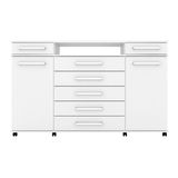 Comoda Solteiro London C 2 Portas E 7 Gavetas Branco Demobile