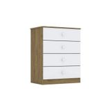 Comoda Solteiro Labirinto C 4 Gavetas Rustico Branco Henn