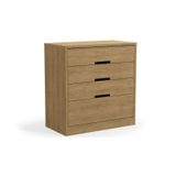 Comoda Solteiro S824 C 4 Gavetas Queen Suede Freijo Kappesberg