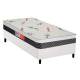 Cama Box Solteiro Colchao Espuma Plumatex D28 Ep Falcon Ultra Firme Base Crc Courano White 88x188