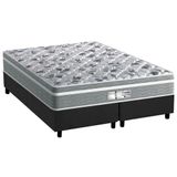 Cama Box Queen Colchao Molas Probel Masterpocket Ensacadas Evolution Base Crc Suede Cinza 158x198