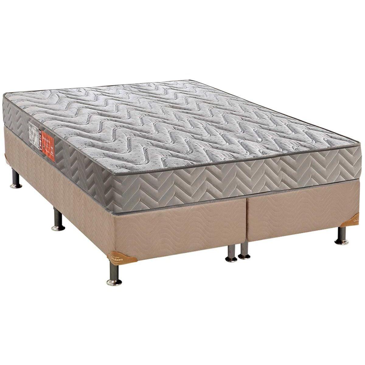 Cama Box Queen Colchao Espuma Paropas D45 Pasquale Base Crc Suede Clean 158x198