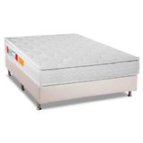 Cama Box Casal Colchao Espuma Orthocrin D45 Royal Plus Base Crc Courano White 138x188