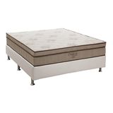 Cama Box Casal Colchao Molas Ortobom Superpocket Celebrita Base Crc Courano Branco 138x188