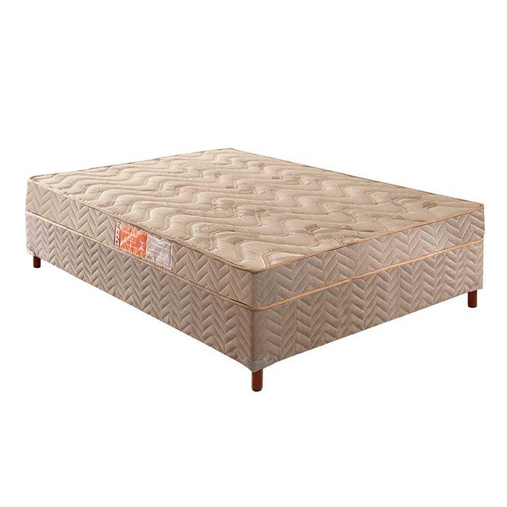 Cama Box Casal Colchao Espuma Paropas D33 Pasquale Base Crc Suede Clean 138x188