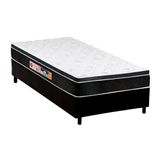 Cama Box Solteiro Colchao Espuma Castor D45 Black E White Air Base Crc Courano Black 88x188