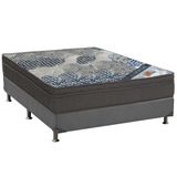 Cama Box Viuva Colchao Molas Ortobom Superpocket Iso Firme Base Crc Suede Cinza 128x188
