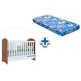 Berco Infantil Bala De Menta 3 Em 1 Colchao Ortobom Rustico Branco Henn