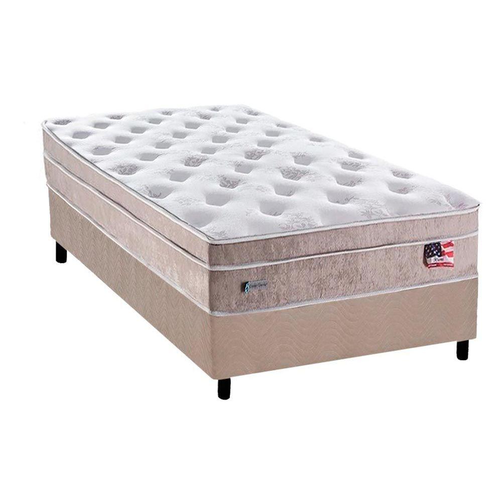 Cama Box Solteiro Colchao Molas Sealy Masterpocket Ensacadas Miami Base Crc Suede Clean 88x188