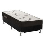 Cama Box Solteiro Colchao Espuma Ortobom D45 Light Ortopilow Base Crc Suede Black 88x188