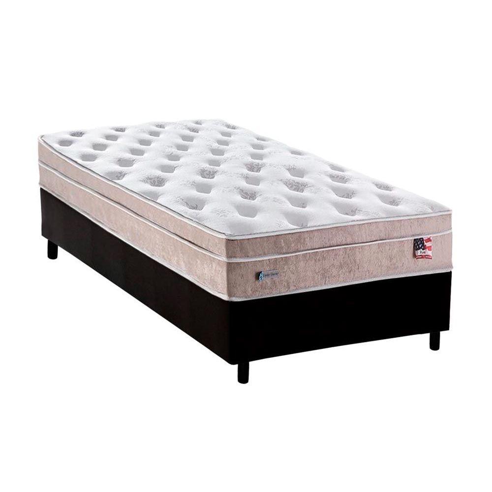 Cama Box Solteiro Colchao Molas Plumatex Masterpocket Ensacadas Miami Base Crc Courano Black 88x188