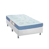 Cama Box Solteiro Colchao Espuma Castor D45 Sleep Max Base Crc Courano White 88x188