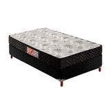 Cama Box Solteiro Colchao Espuma Paropas D33 Pasquale Base Crc Suede Black 88x188