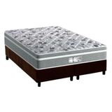 Cama Box Queen Colchao Molas Masterpocket Ensacadas Probel Evolution Base Crc Suede Marrom 158x198