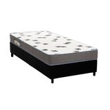 Cama Box Solteiro Colchao Espuma Ortobom D33 Light Saude Base Crc Suede Black 88x188