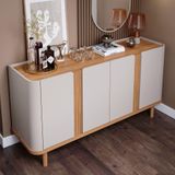 Buffet Sala De Jantar 100% Mdf 4 Portas Eva Cimol Off White/nature